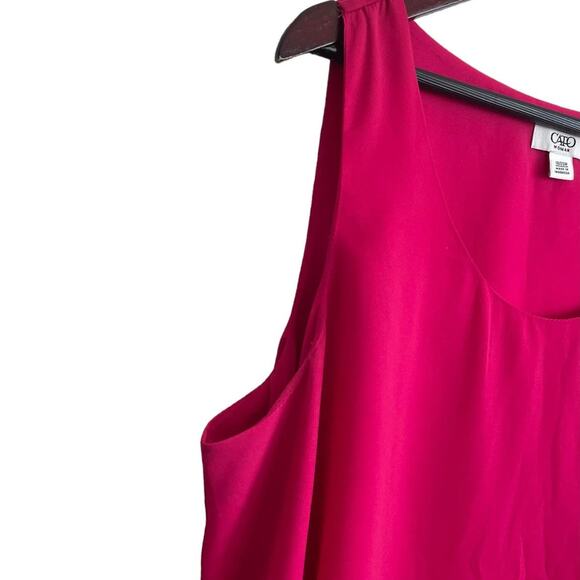Cato Tunic Top Women Scoop Neck Flowy Lined Vibrant Size 18/20 Pink Layering - Picture 5 of 11